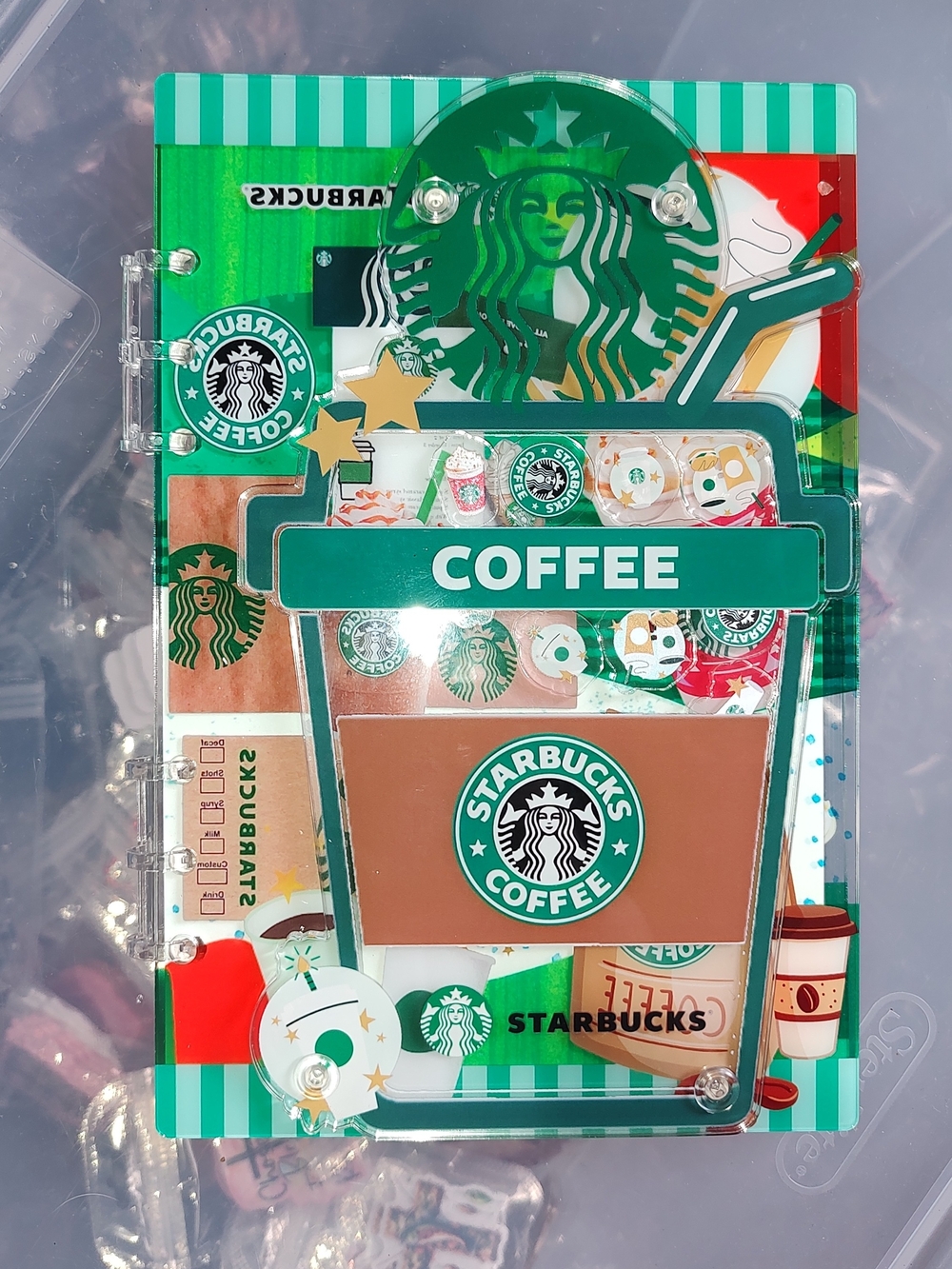 New! Starbucks A5 Acrylic Shaker Notebook